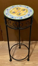 Portavasi artigianale in ferro battuto e ceramica artistica cm.76