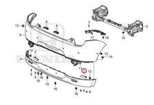 HONDA ZC7 RIFLETTORE CATARIFRANGENTI PARAURTI POSTERIORE OEM 33505TYFJ01