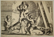 Incisione stampa altalena - incisione,