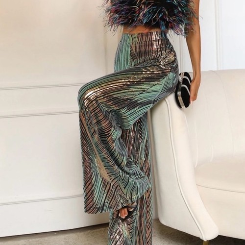 Pantaloni svasati paillettes