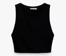 Zara Cropped Cotton Tank Top