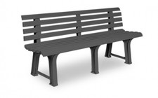 Panchina da esterno giardino in plastica antracite 148x53x75h Panca mod. Isotta