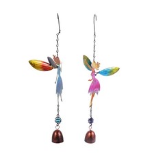  2 Pezzi Campanella Angelo Ornamento Vento Appeso Decorazione Carillon Artigianale Ciondolo Colorato