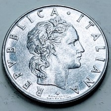 ITALY     COIN,     50  LIRA