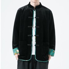 Mens Loose Velvet Button Down