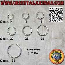 Orecchini in argento 925 ‰ coppia di cerchi semplice da 3 mm.  di spessore 