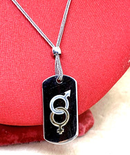 COLLANA MORELLATO CON SIMBOLO UOMO/DONNA, IN ACCIAIO LUCIDO CODA DI TOPO 47 CM