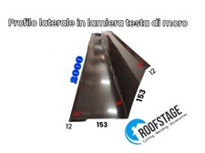 Scossalina - Soprategola - Grondaia LAMIERA Tdm Sv 33 Cm in Pezzi Da Mt 2