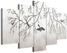 Quadro Arbre 225X112 Cm 5 Pezzi Stampa Su Tela XXL Immagini Moderni Murale Fotog