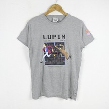 T-shirt Lupin Taglia S Uomo Logo Comodo Cotone Pratico Tinta Unita Grigio Man