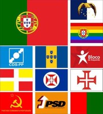 Bandiera Portogallo Partito Comunista Repubblicano PSD FLAMA Blocco Sinistra AD Mirandese CDS-PP