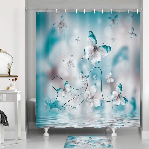 Set tappetino tende bagno - e,