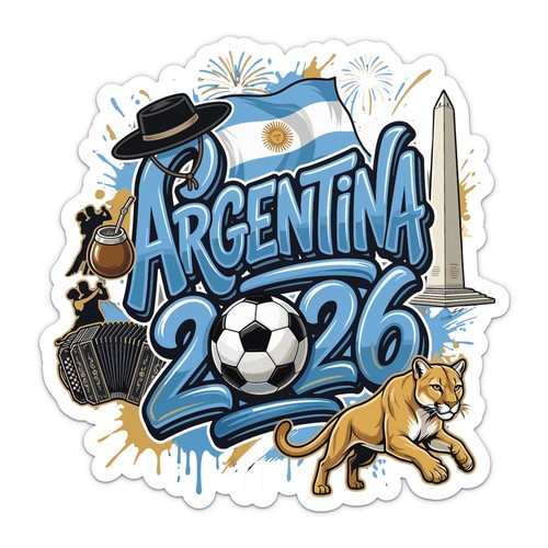Adesivo argentina 2026 - wc,