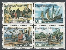 1992 ITALIA COLOMBO BLOCCO MNH