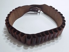 Cartuccera vintage in pelle marrone cinturone porta cartucce cintura da caccia