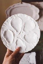 Piatto Ostriche Vintage Porcellana Francese Marchio SPA France