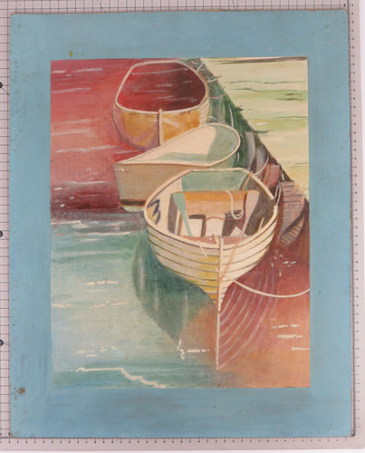 Vecchio dipinto marina - marina, barche