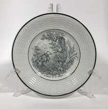 Piatto 7 pollici Digoin Sarreguemines Fables De La Fontaine Le Renard Et Le Corbeau