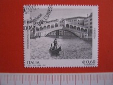 AB ITALIA FRANCOBOLLO USATO 2007 VENEZIA PONTE RIALTO GONDOLA BARCA UNESCO