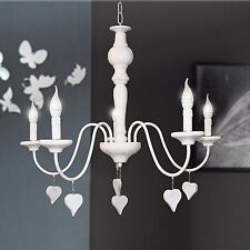 LAMPADARIO classico provenzale CUORE 5L in legno SHABBY CHIC camera da letto 