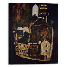 Schiele città sul fiume blu