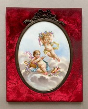 Plaque porcelaine peinte à - de,