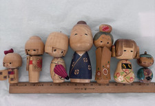Japan Japanese 7 Kokeshi Dolls
