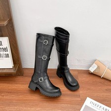 Stivali Neri Alti Con Fibbie