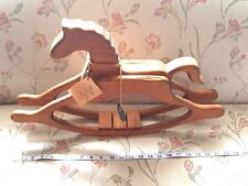 ROCKING HORSE COLLECTIBLE SOLID WOOD HAND CARVED FOLK ART  VIRGINIA CRAFTED 23"