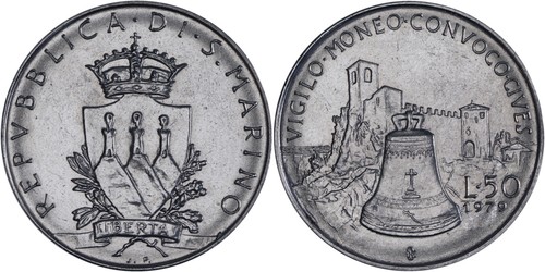 San marino lire acciaio - 50,