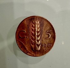 Moneta 5 centesimi Spiga 1921