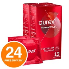 Durex Supersottile Preservativi Easy-On Sottili Profilattici Lubrificati Uomo 24