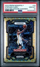 Stephen Curry 2023-24 Prizm Monopoly Gold Millionaire Shimmer /500 PSA 10 #28