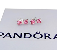 Orecchini a perno fiocco rosa scintillante nuovi 100% autentici PANDORA 925 Ale 293505C01