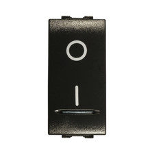 Interruttore Bipolare Illuminabile 16A Nero Compatibile con Living International