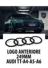 STEMMA LOGO EMBLEMA ANTERIORE AUDI TT MK2 - A4 A5 A6 NERO LUCIDO L249MM A86MM