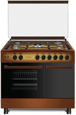 Cucina LAREL 5 fuochi a gas 90×60 Forno elettrico porta bombola Marrone L90BT5M