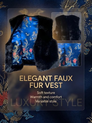 Gilet pelliccia sintetica - , nero