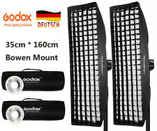 DE 2*GODOX 35 x 160 cm softbox con griglia with Bowens Speedring per flash da studio