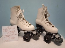 Pattini a Rotelle Scarponcino Bianco pelle N28 Fas con piccoli difetti Vintage