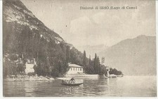 77036 ANTICA CARTOLINA  LAGO DI COMO DINTORNI DI URIO CON BARCA DA PESCA 