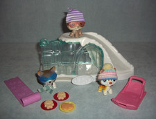 Littlest Pet Shop LPS Igloo Slide Huskies #174 #341 #358 animali invernali e accesso