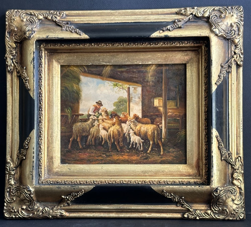 Pittura pastore sua - pittura, in