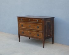 Comò cassettone Luigi XVI in noce massello con intarsi in ulivo, primi '800!