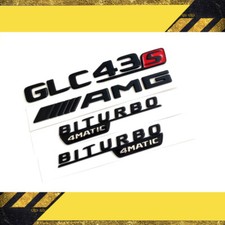 Set nero opaco GLC43S AMG BITURBO stemmi stemmi parafango bagagliaio per Mercedes Benz