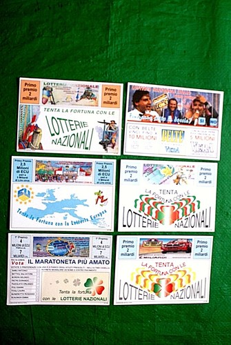 Sei cartoline lotterie - cartoline,