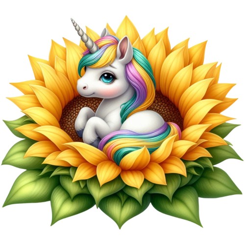 Adesivi girasoli unicorno - adesivi,