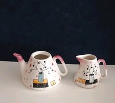 Ceramiche Alfa Sesto Fiorentino Teiera E Lattiera Vintage Con Difetti