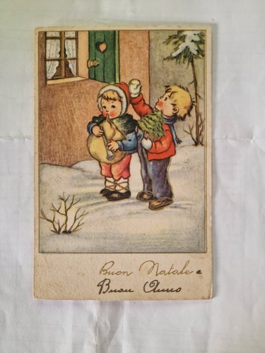 Cartolina buon natale bimbi - cartolina,