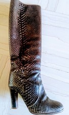 stivali donna vintage artigianali tacco alto in pelle di serpente